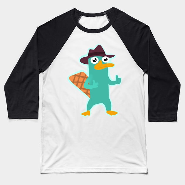 Secret Platypus Baseball T-Shirt by jasmineclarino